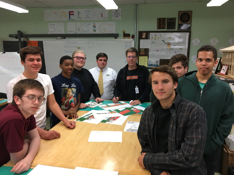 Drafting Students with Mr. Wilkey from Peddinghaus